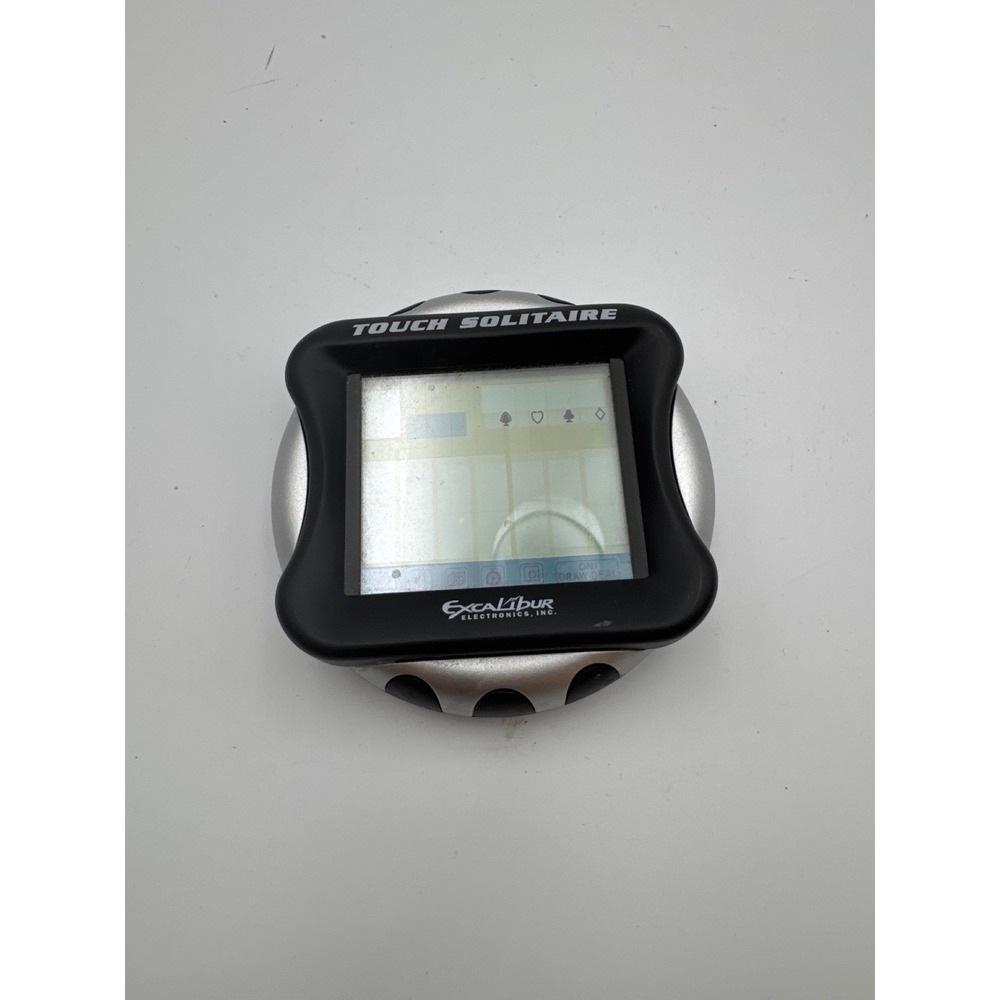 Excalibur Electronics Touch Solitaire Handheld Game Silver Black Model 470ET